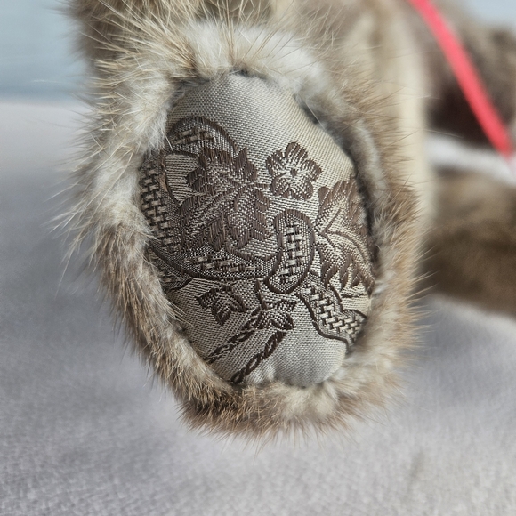 Handmade Anna Jointed Mohair Teddy Bear Red Bow 11" Brown Maine 1999 VTG - Picture 6 of 9